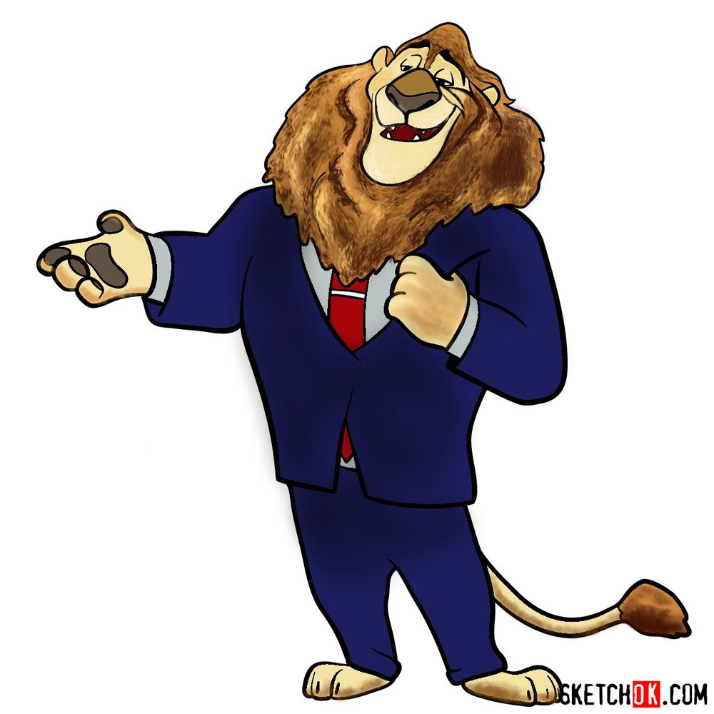 How to draw Mayor Lionheart