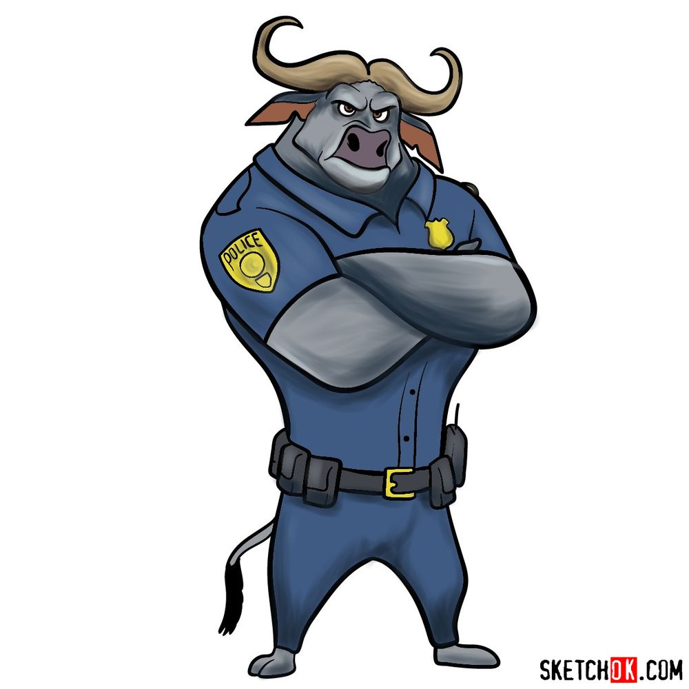 How to draw Chief Bogo from Zootopia