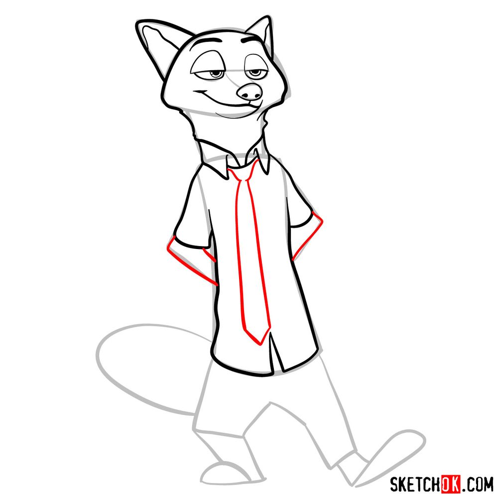 How to draw Nick Wilde - step 08