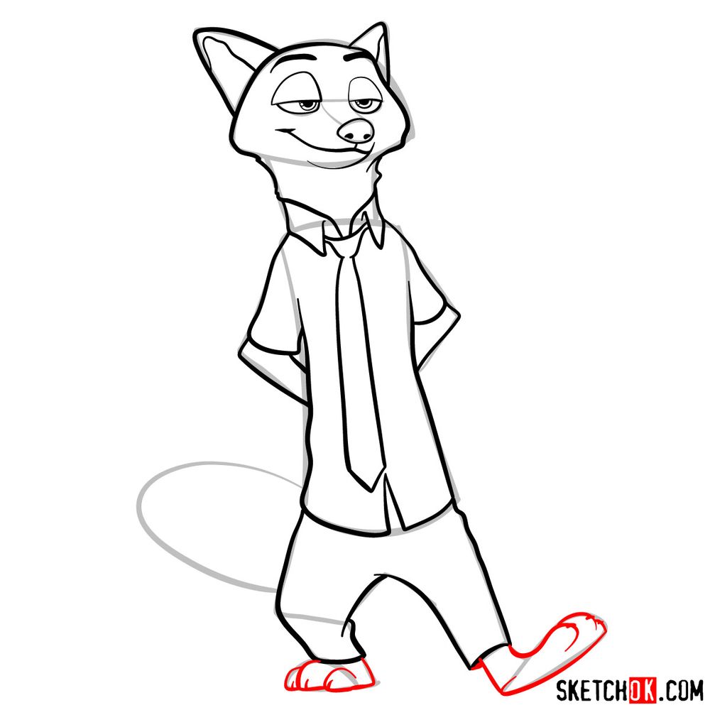 How to draw Nick Wilde - step 10