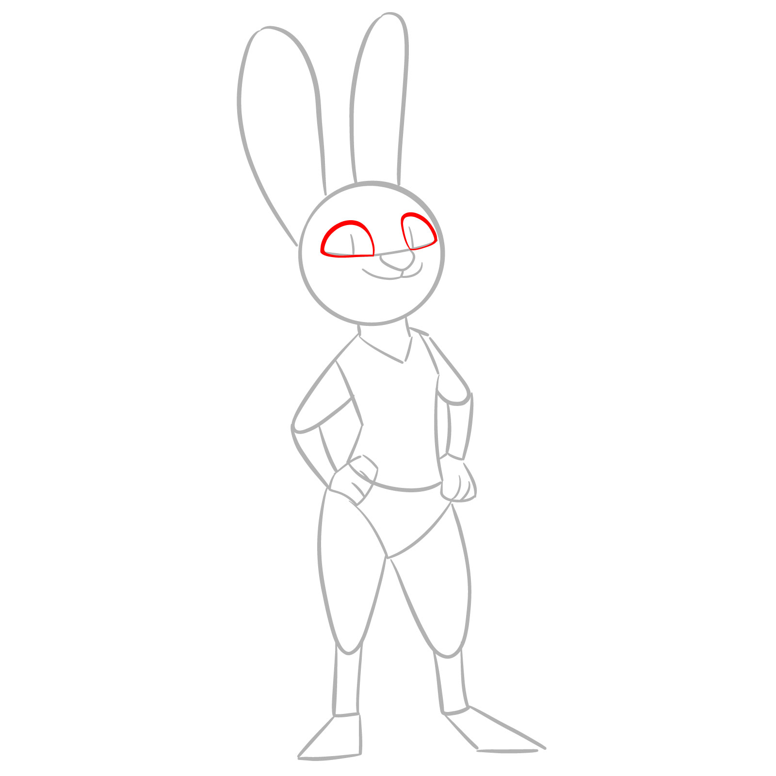 How to Draw Judy Hopps from Zootopia 2 - step 03