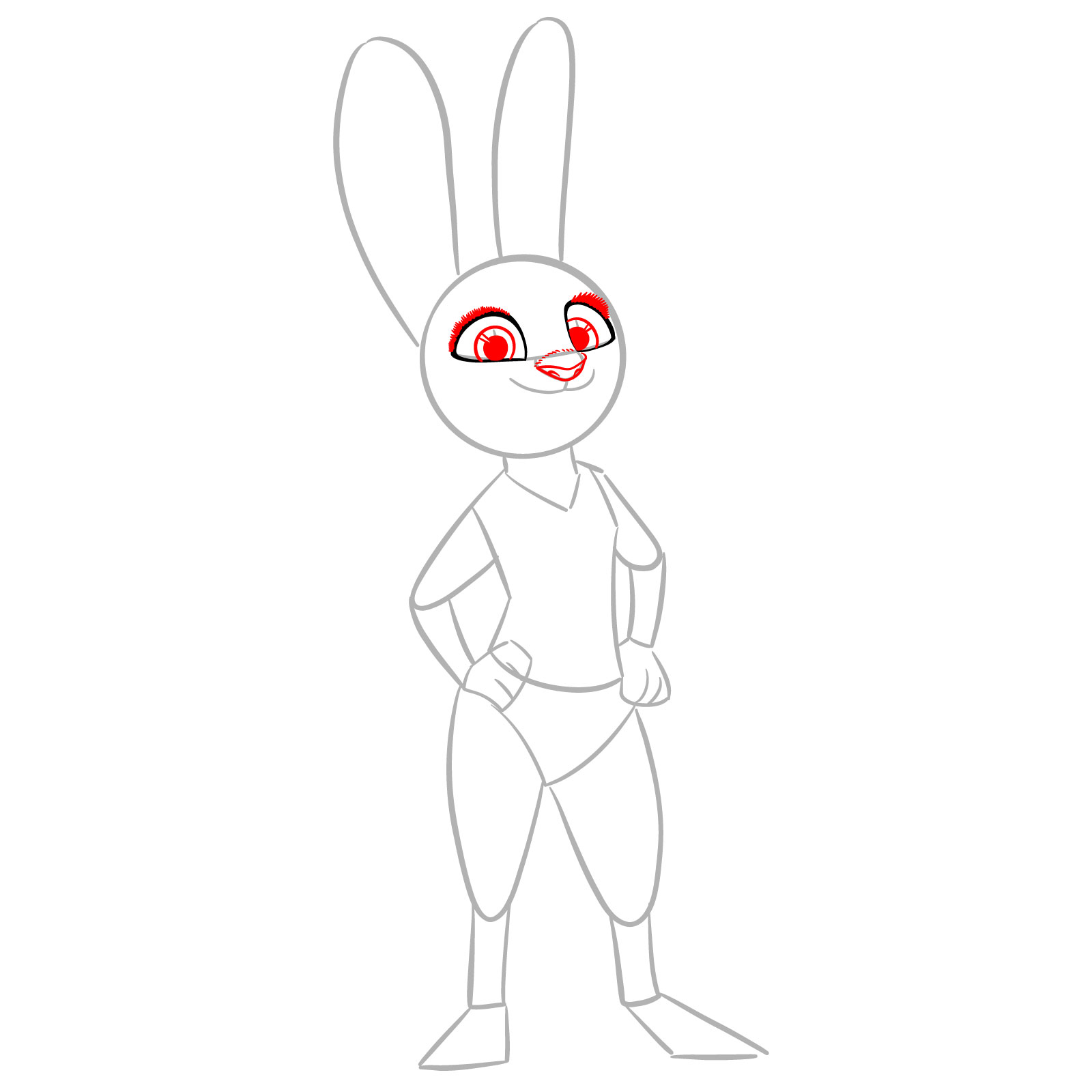 How to Draw Judy Hopps from Zootopia 2 - step 04