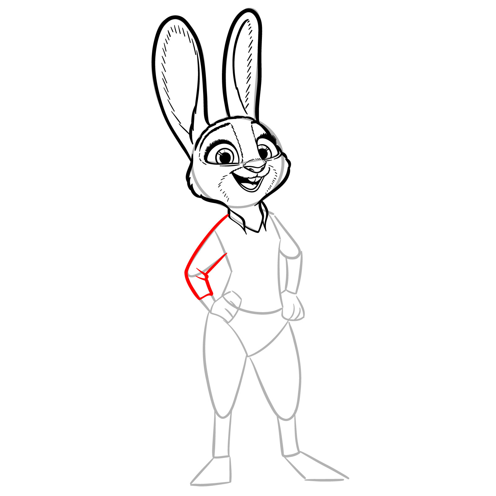 How to Draw Judy Hopps from Zootopia 2 - step 10