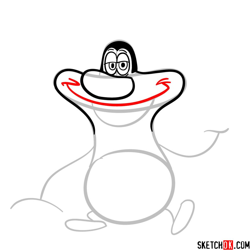 How to draw Oggy - step 06