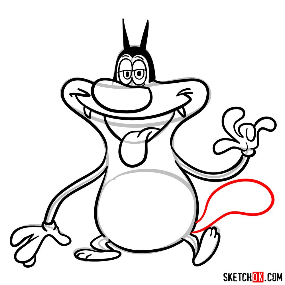 How to draw Oggy - step 12