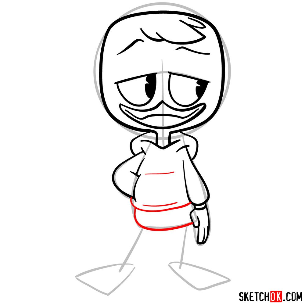 How to draw Louie Duck (2017) - step 08