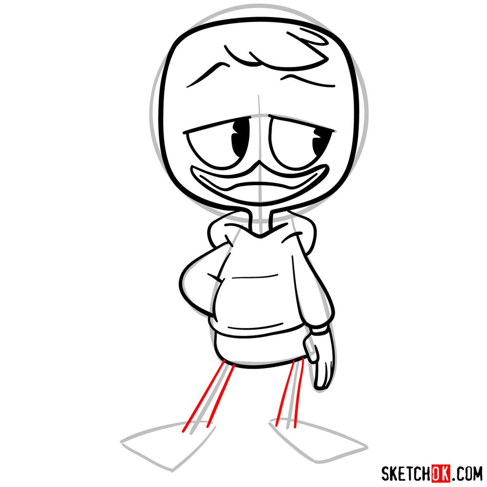 How to draw Louie Duck (2017) - step 09