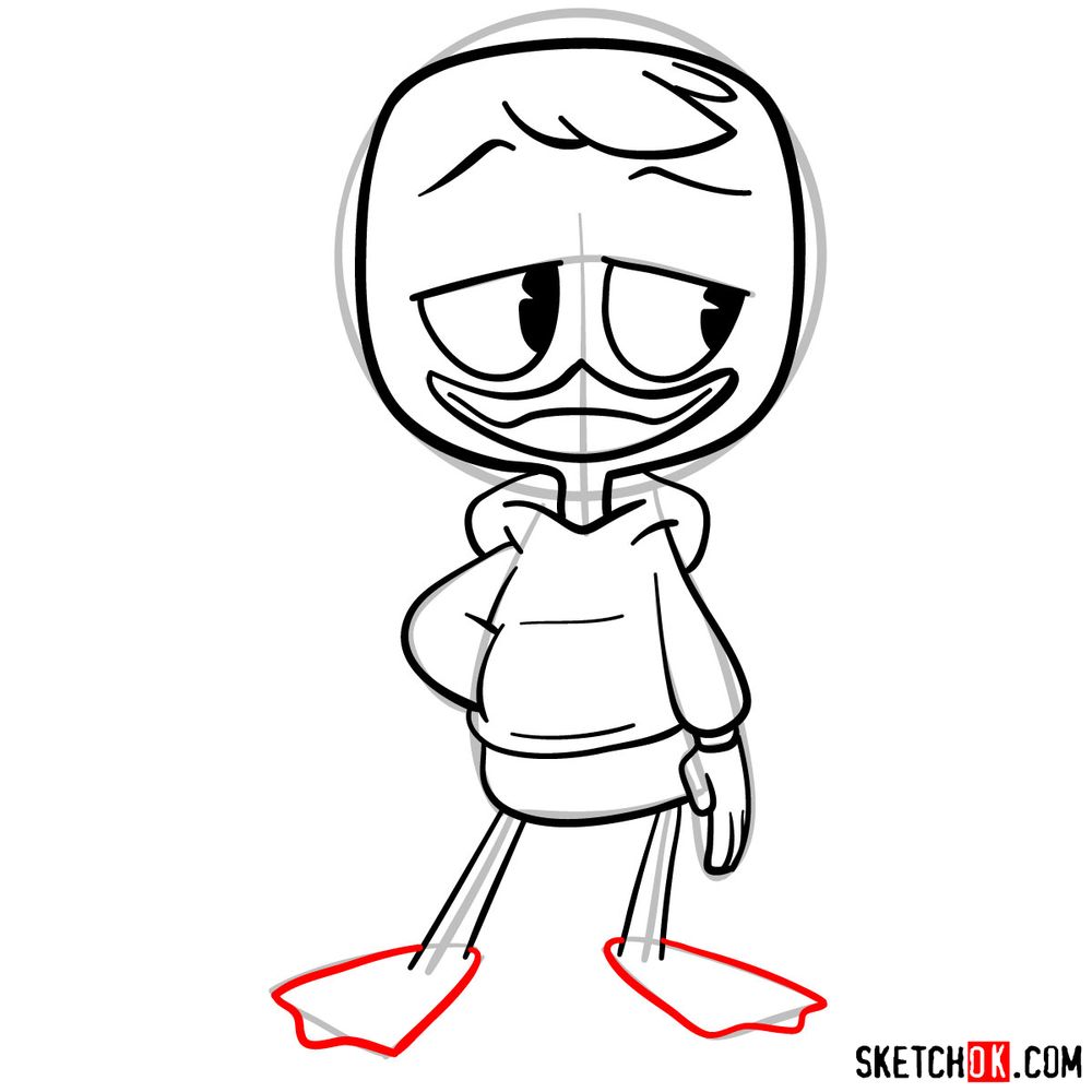 How to draw Louie Duck (2017) - step 10