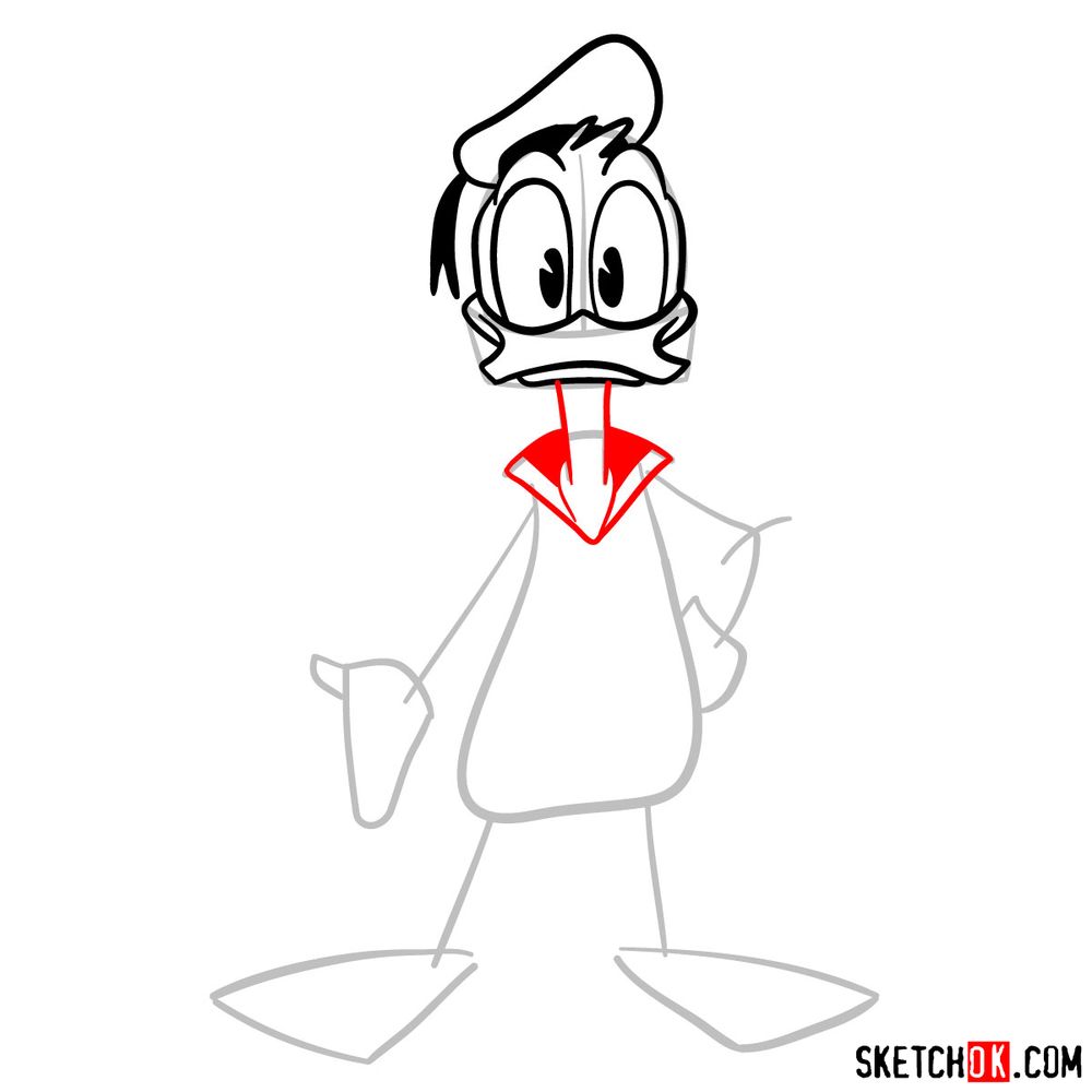How to draw Donald Duck (2017) - step 06
