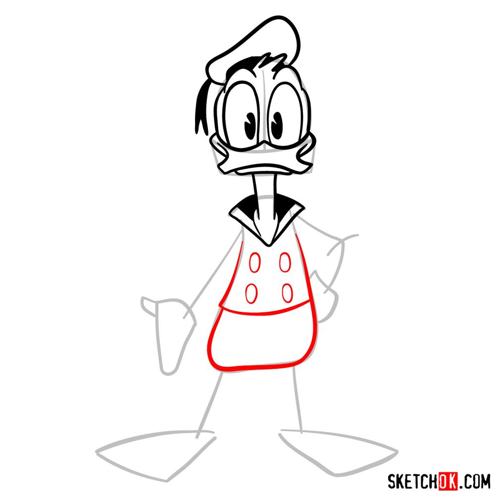 How to draw Donald Duck (2017) - step 07