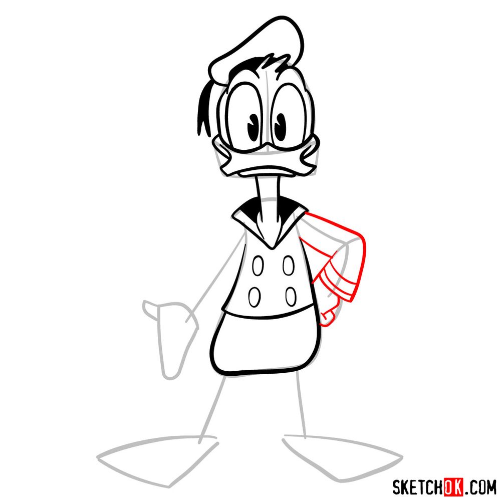 How to draw Donald Duck (2017) - step 08