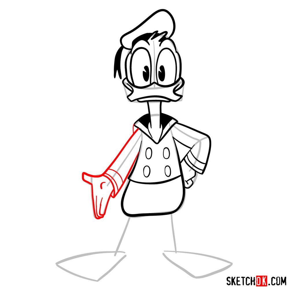 How to draw Donald Duck (2017) - step 09