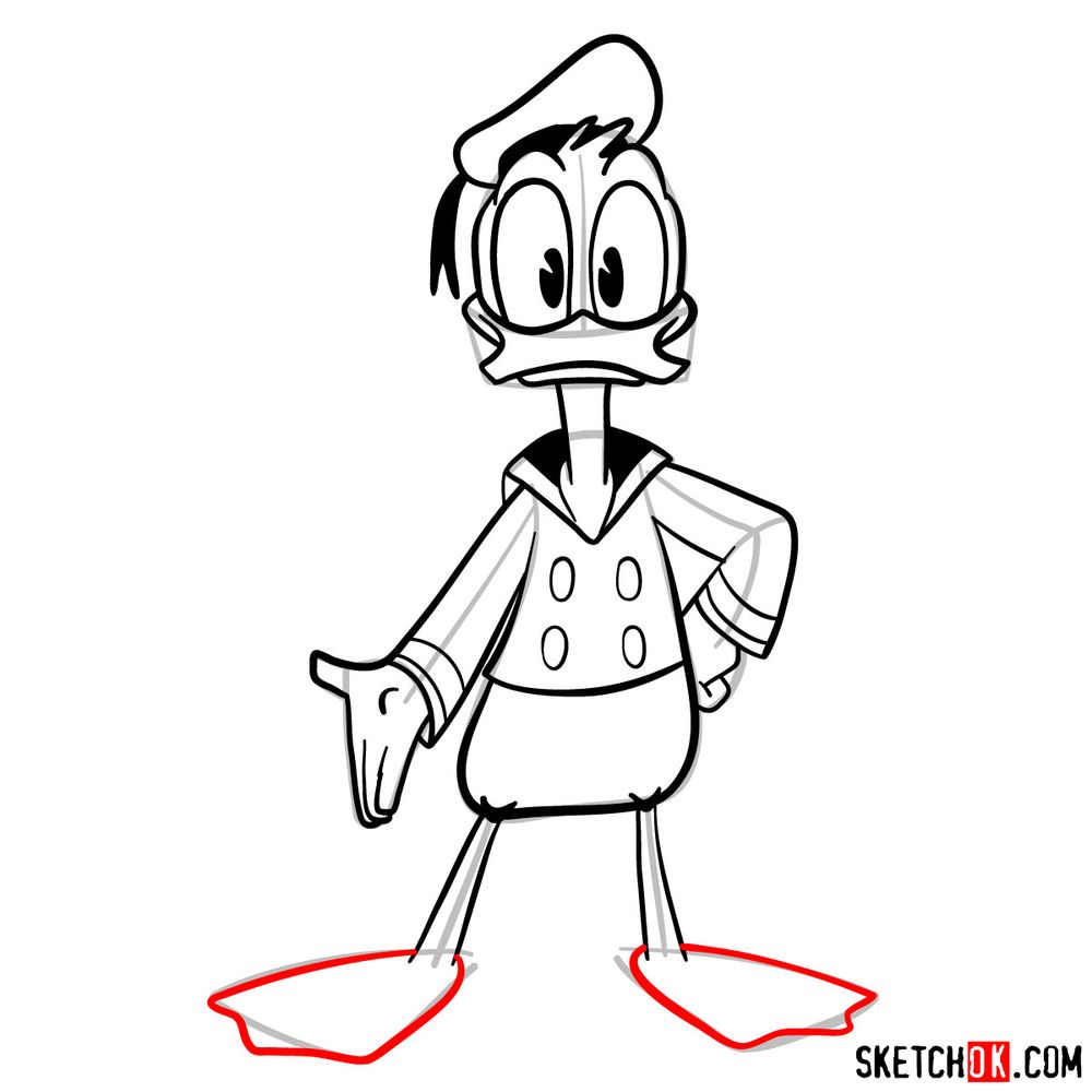 How to draw Donald Duck (2017) - step 11