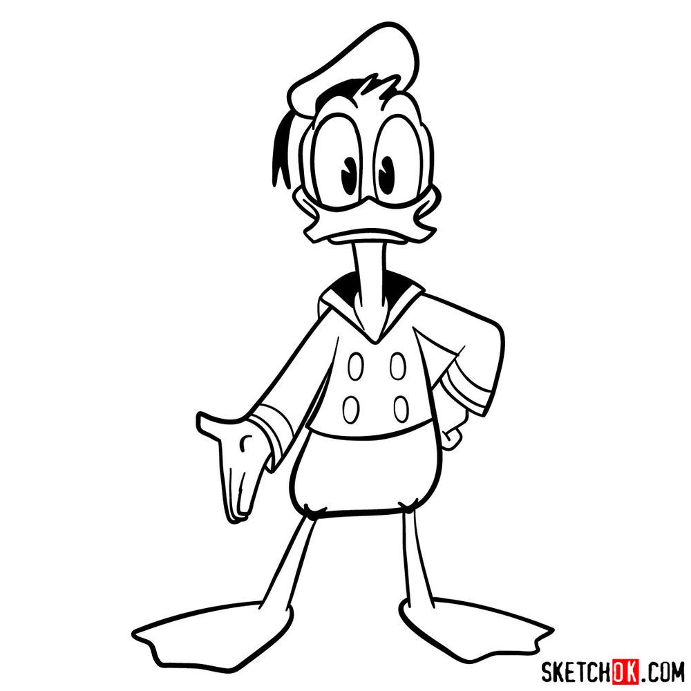 How to draw Donald Duck (2017) - step 12