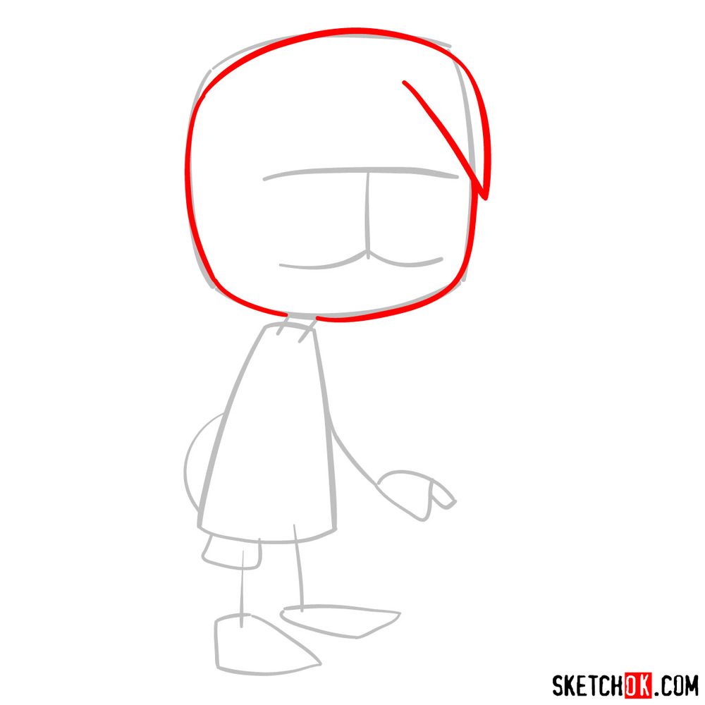 How to draw pre-teen Donald Duck - step 03