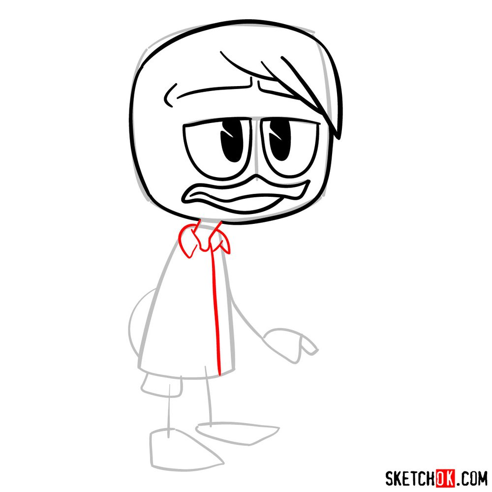 How to draw pre-teen Donald Duck - step 06