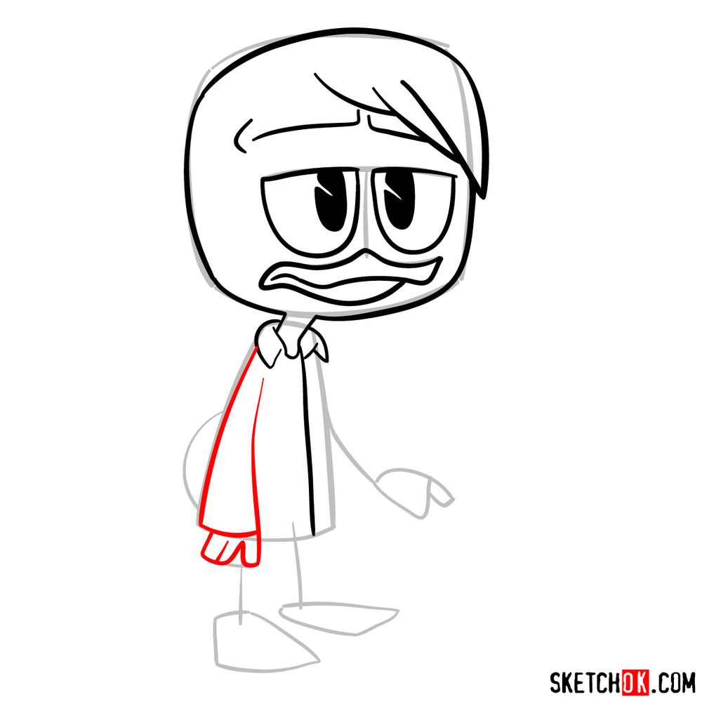 How to draw pre-teen Donald Duck - step 07