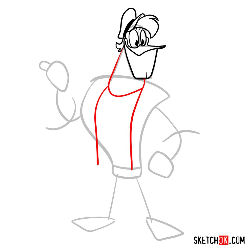 How to draw Launchpad McQuack (2017) - step 06