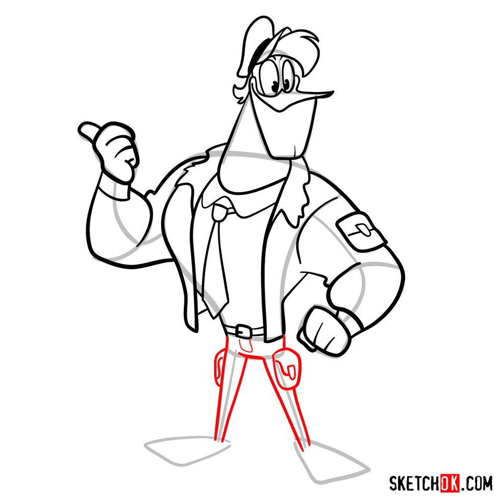How to draw Launchpad McQuack (2017) - step 12