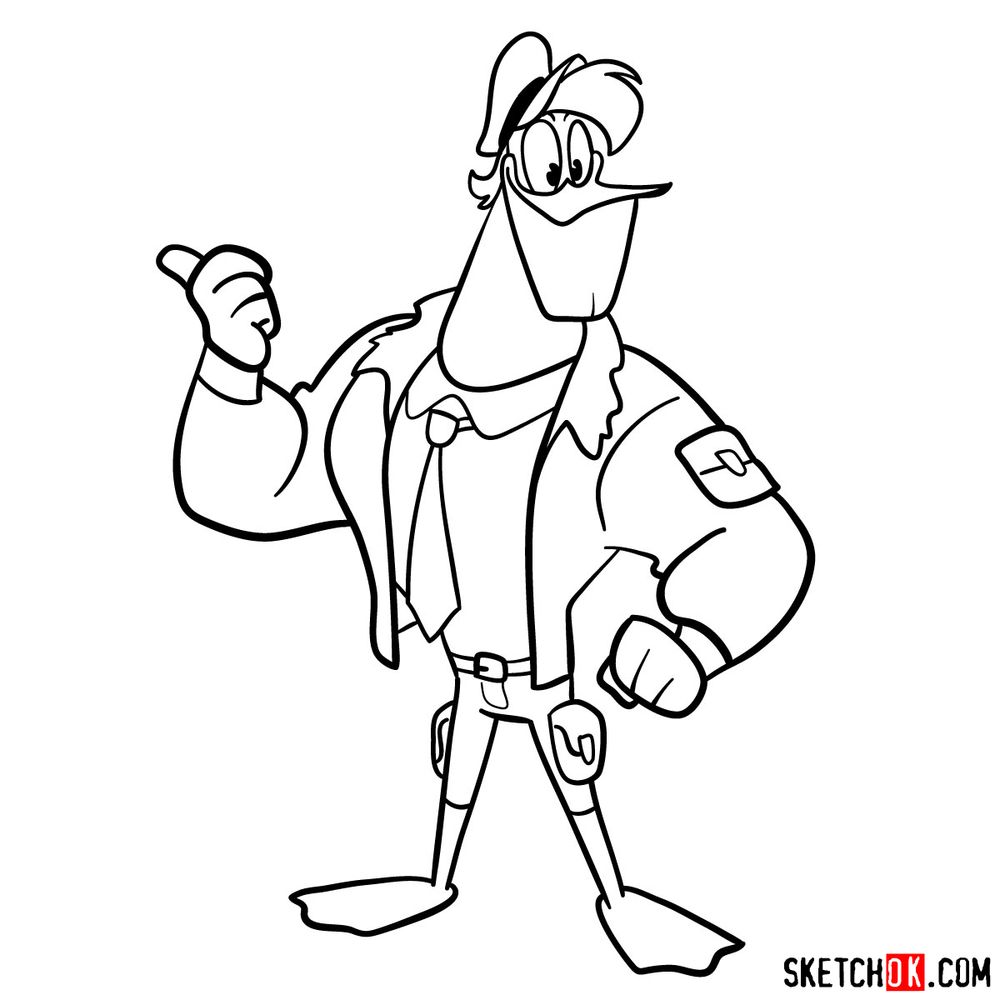 How to draw Launchpad McQuack (2017) - step 14