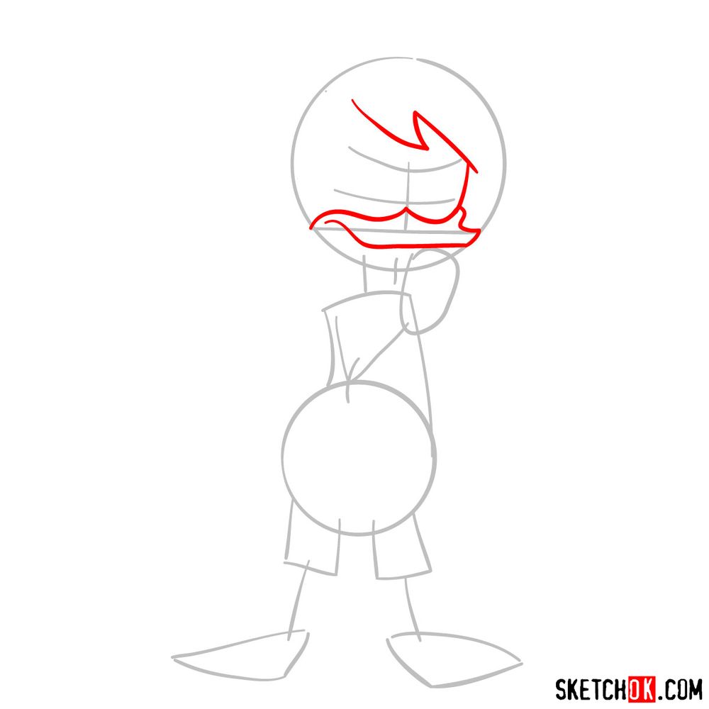 How to draw Della Duck - step 03