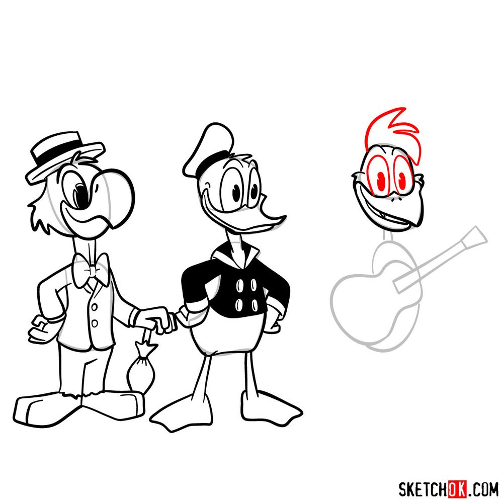 How to draw The Three Caballeros (2017) - step 24