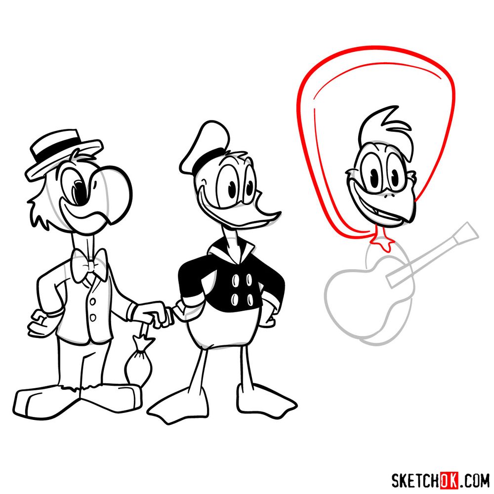 How to draw The Three Caballeros (2017) - step 25