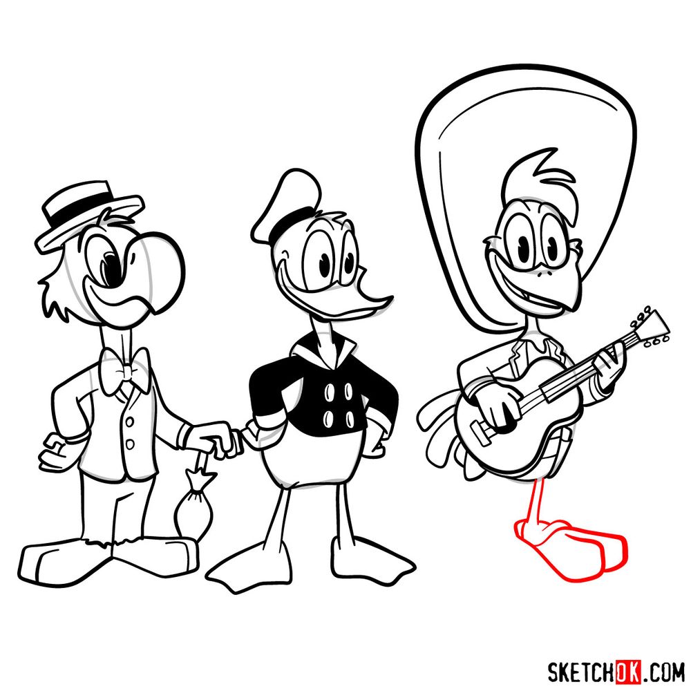How to draw The Three Caballeros (2017) - step 33