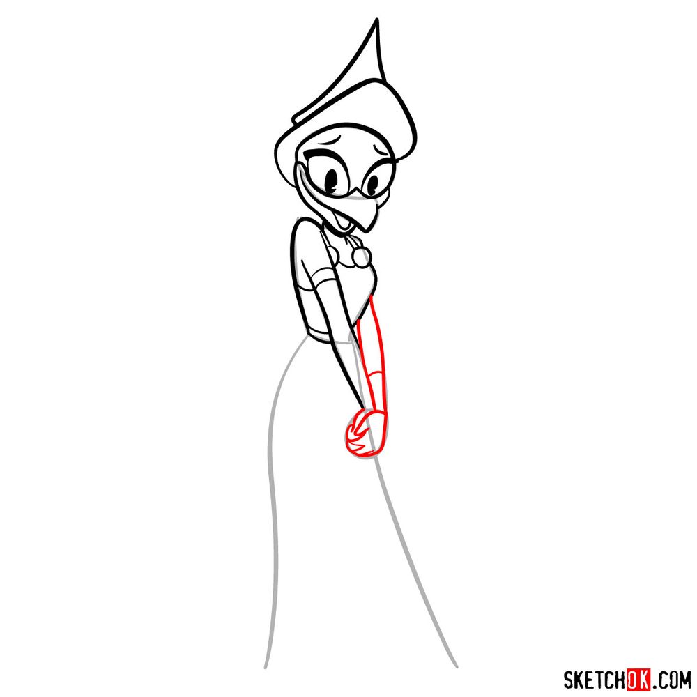 How to draw Selene from DuckTales 2017 - step 10