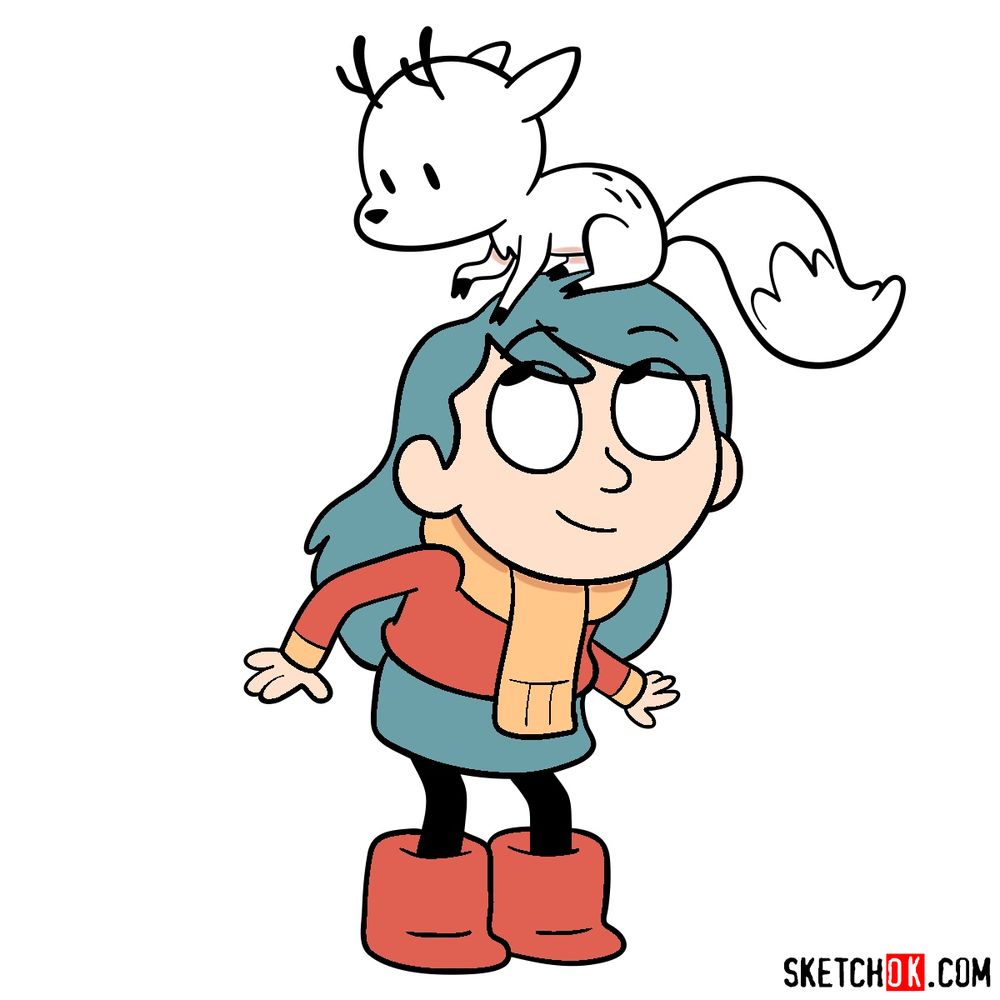 How to draw Hilda with Twig on her head
