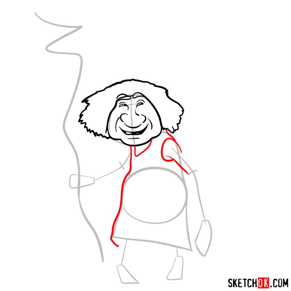 How to draw Gran Crood - step 06