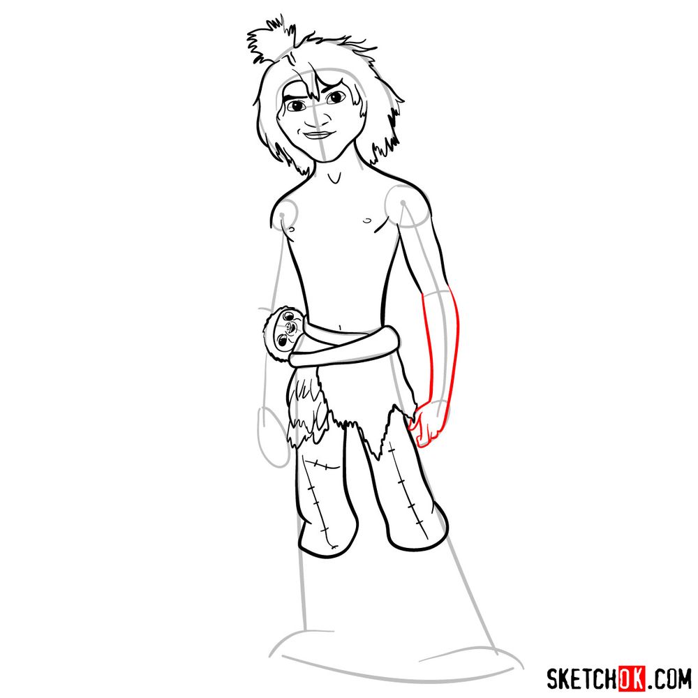How to draw Guy from The Croods - step 12