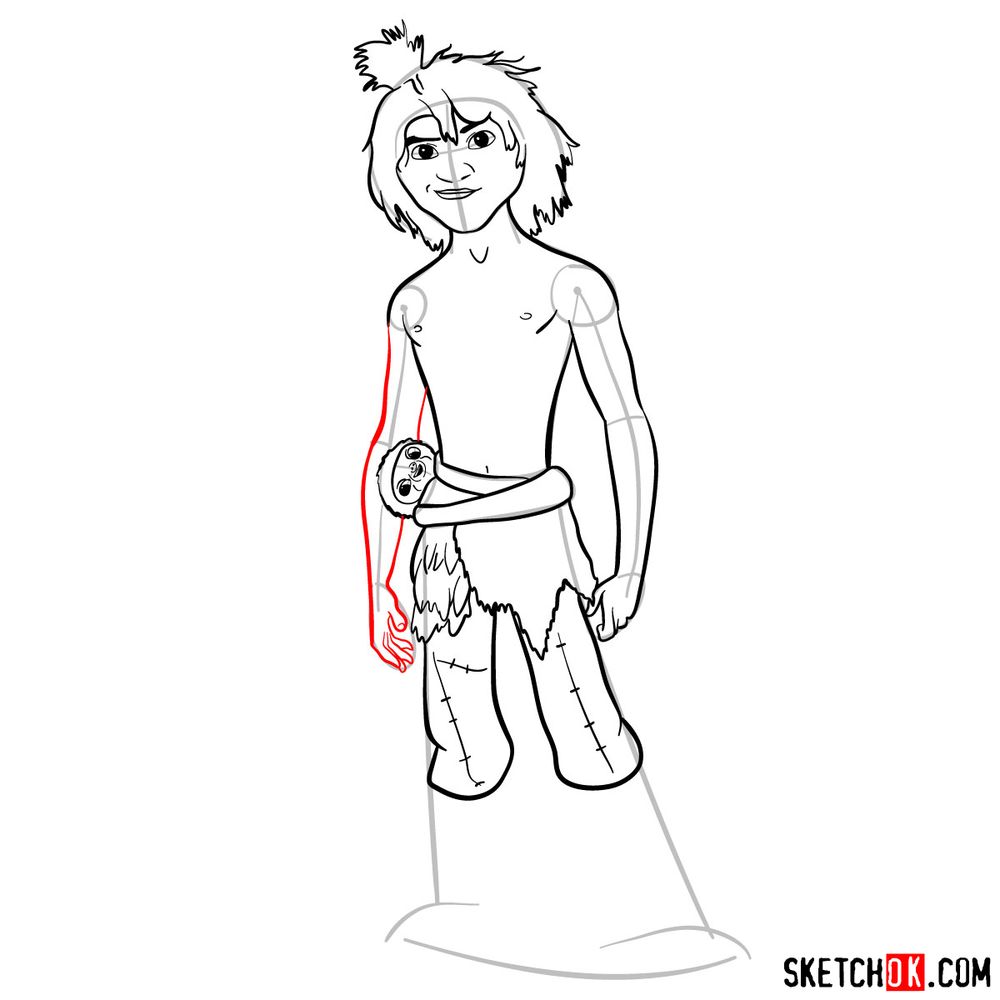 How to draw Guy from The Croods - step 13