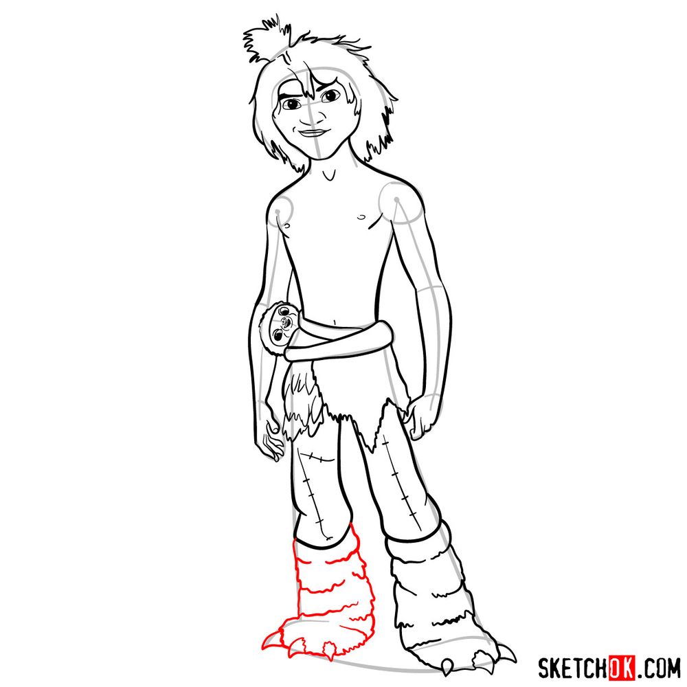 How to draw Guy from The Croods - step 15