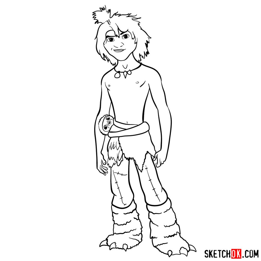 How to draw Guy from The Croods - step 17
