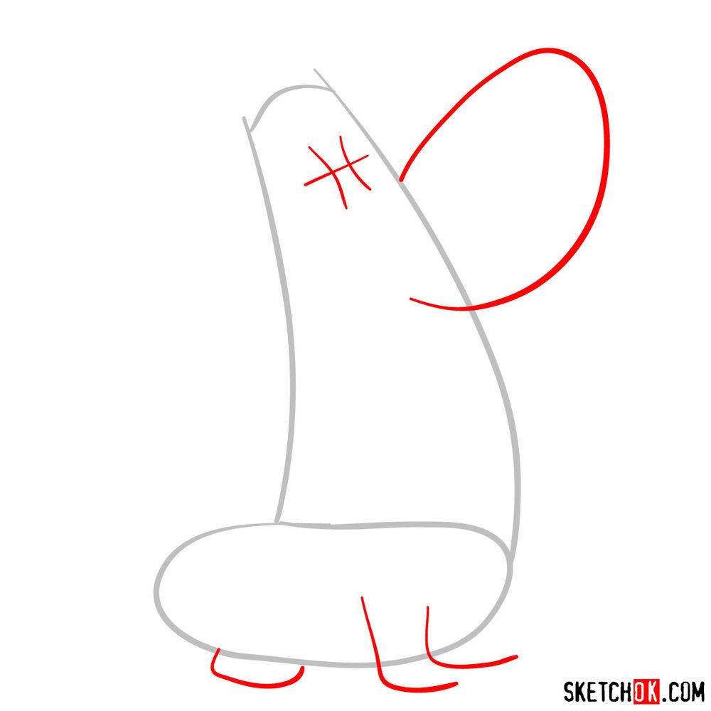 How to draw Sparky, a fairy dog - step 02