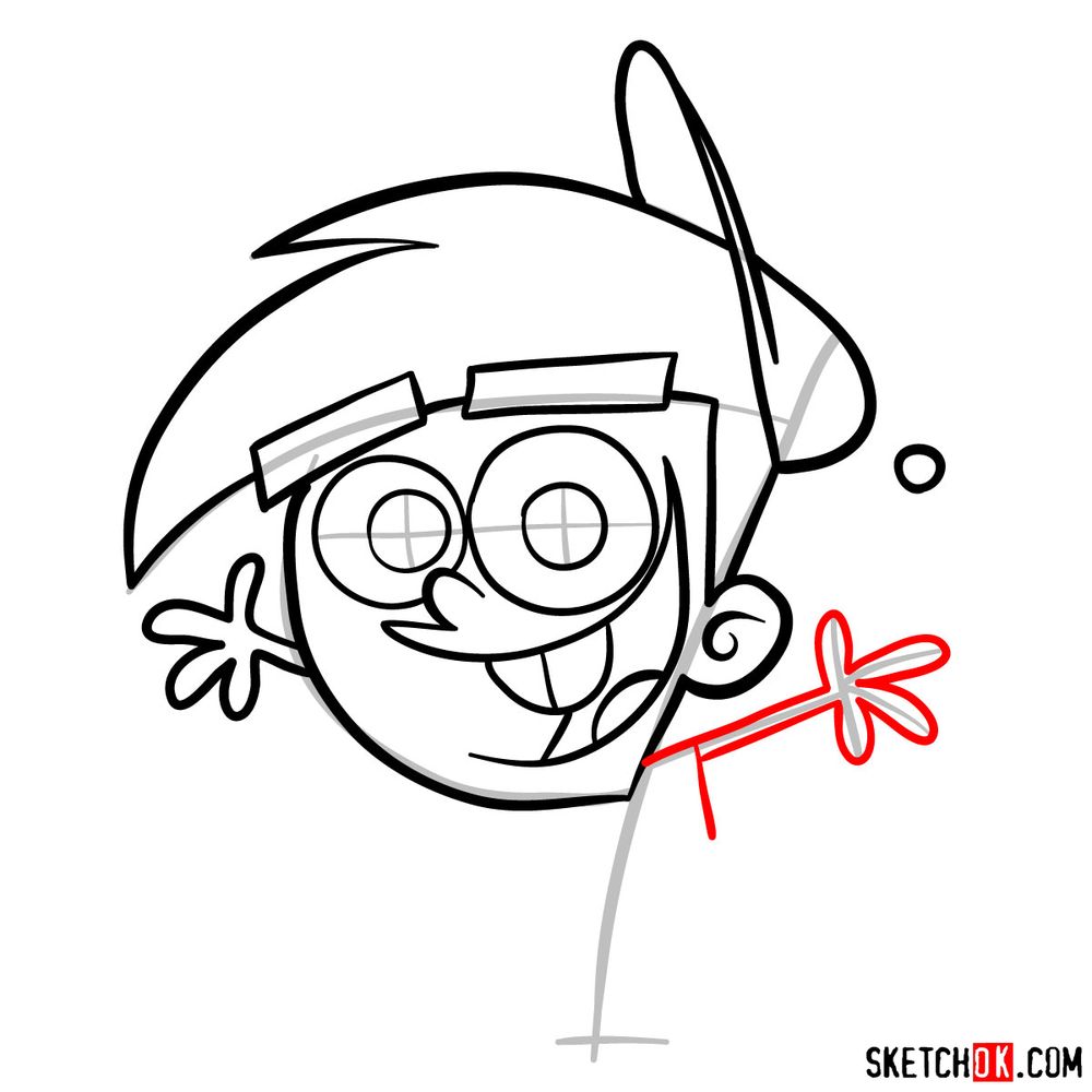 How to draw Timmy Turner - step 10