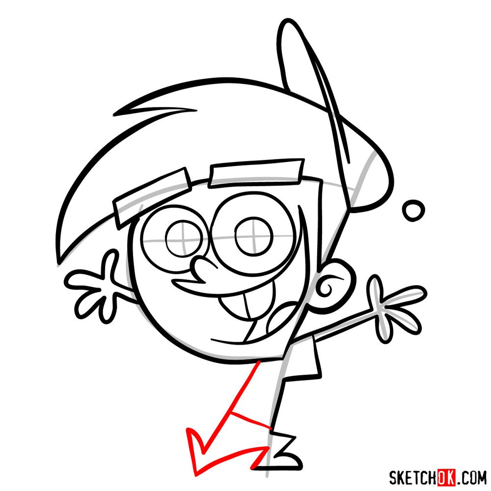How to draw Timmy Turner - step 12
