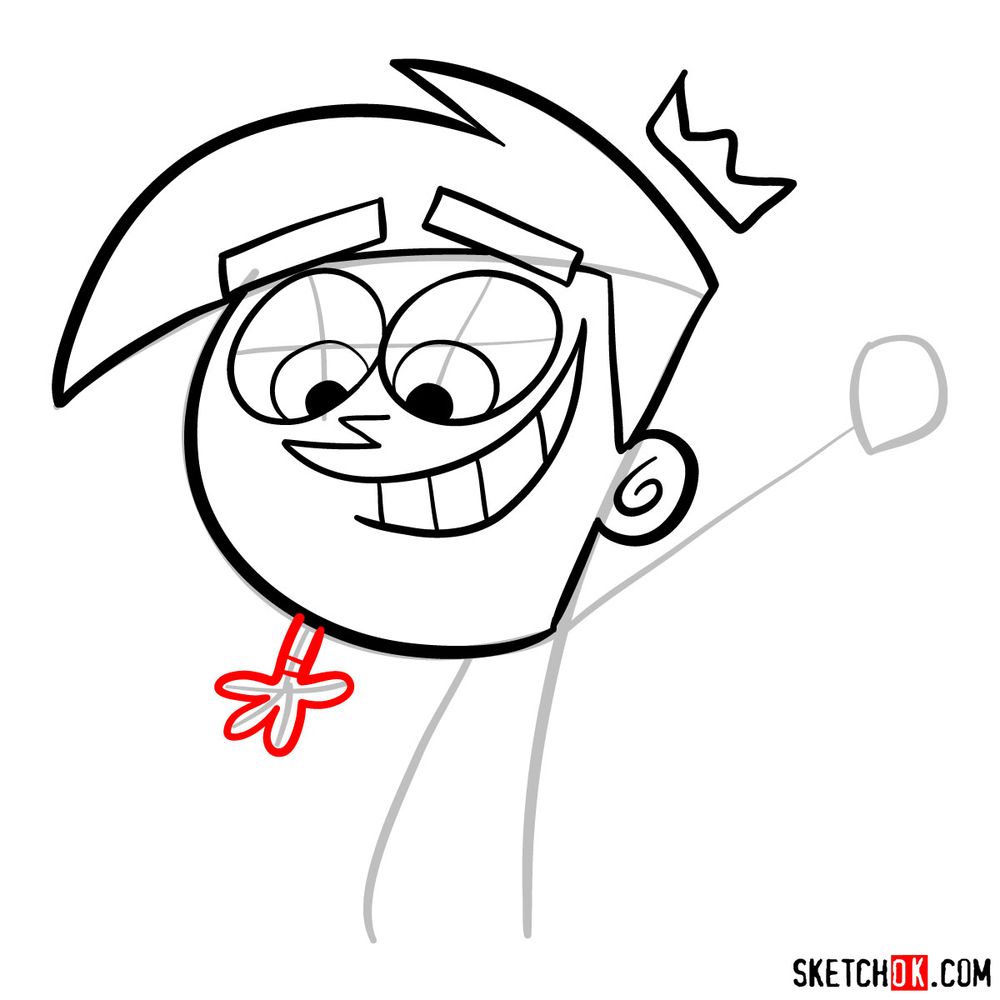 How to draw Cosmo from The Fairly OddParents - step 09