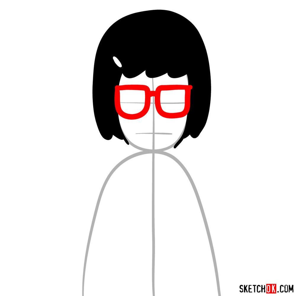 How to draw Tina Belcher - step 04