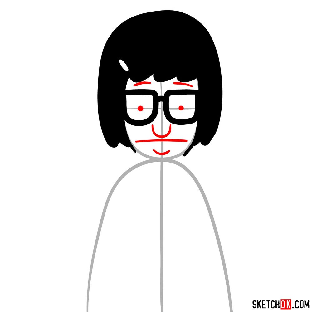 How to draw Tina Belcher - step 05