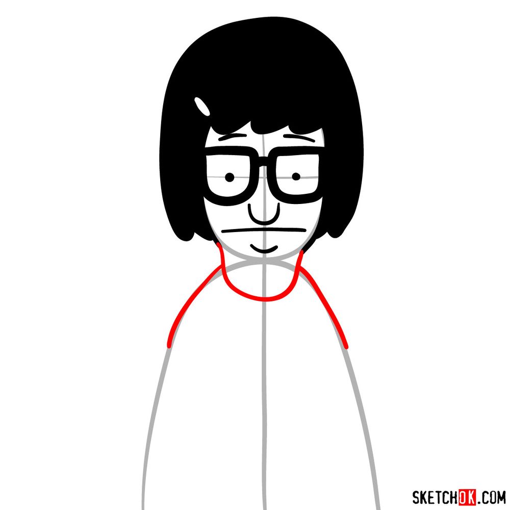 How to draw Tina Belcher - step 06