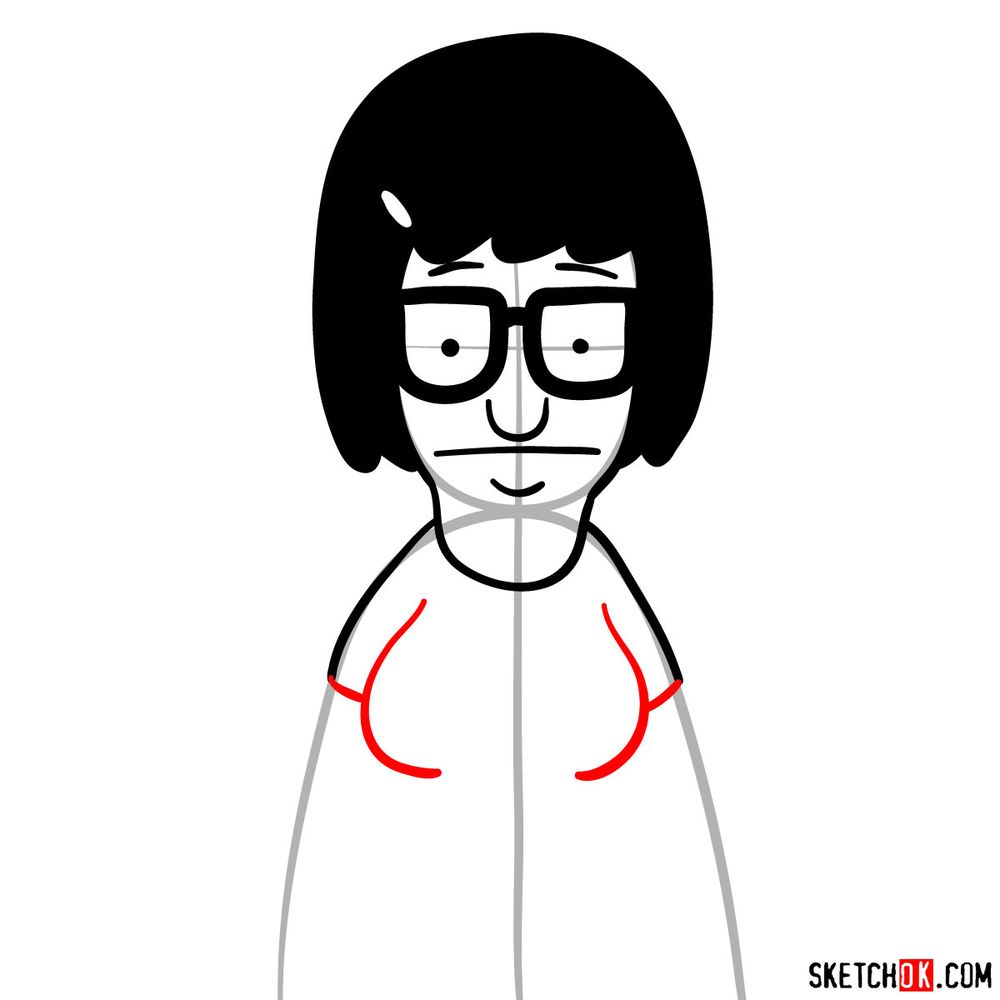 How to draw Tina Belcher - step 07