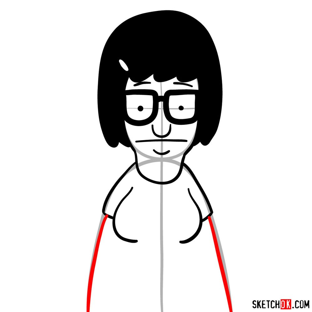 How to draw Tina Belcher - step 08