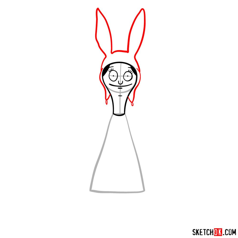 How to draw Louise Belcher - step 05