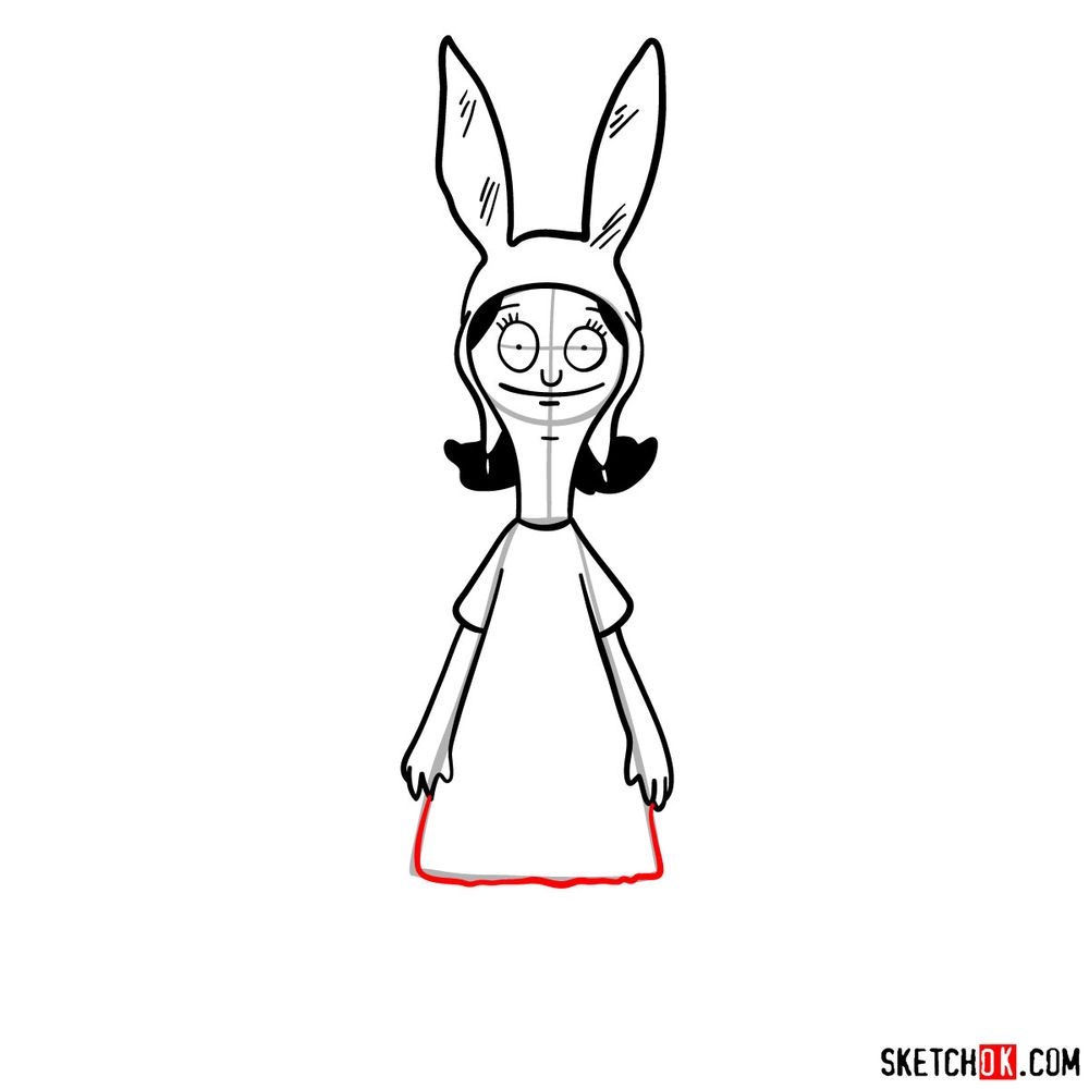 How to draw Louise Belcher - step 08