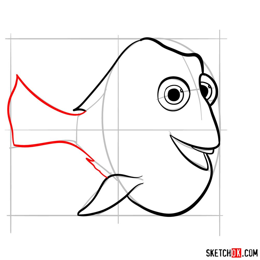 How to draw Dory - step 07
