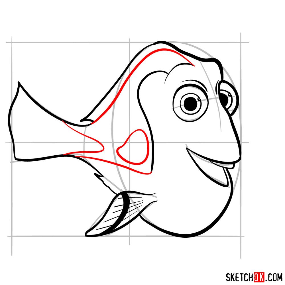 How to draw Dory - step 10