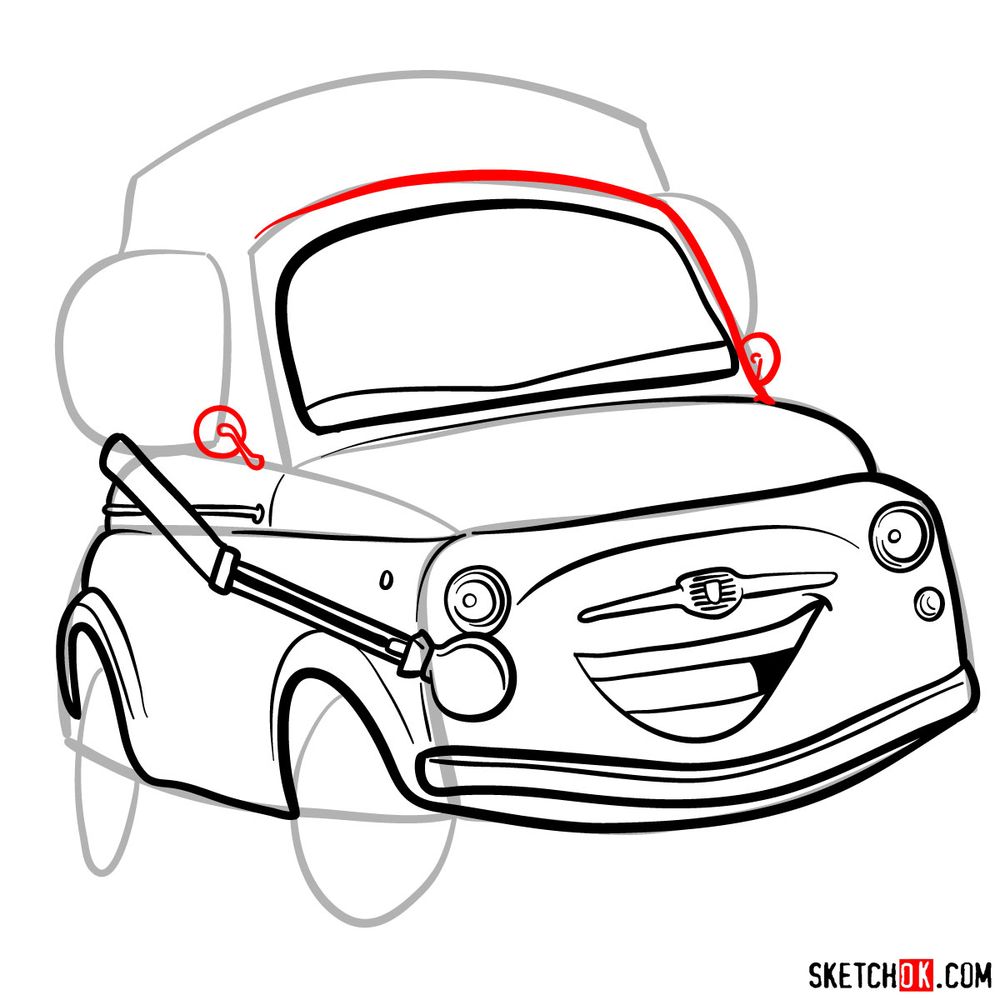 How to draw Luigi from Pixar Cars - step 10