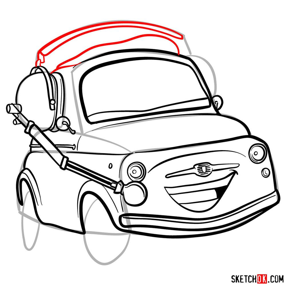 How to draw Luigi from Pixar Cars - step 13